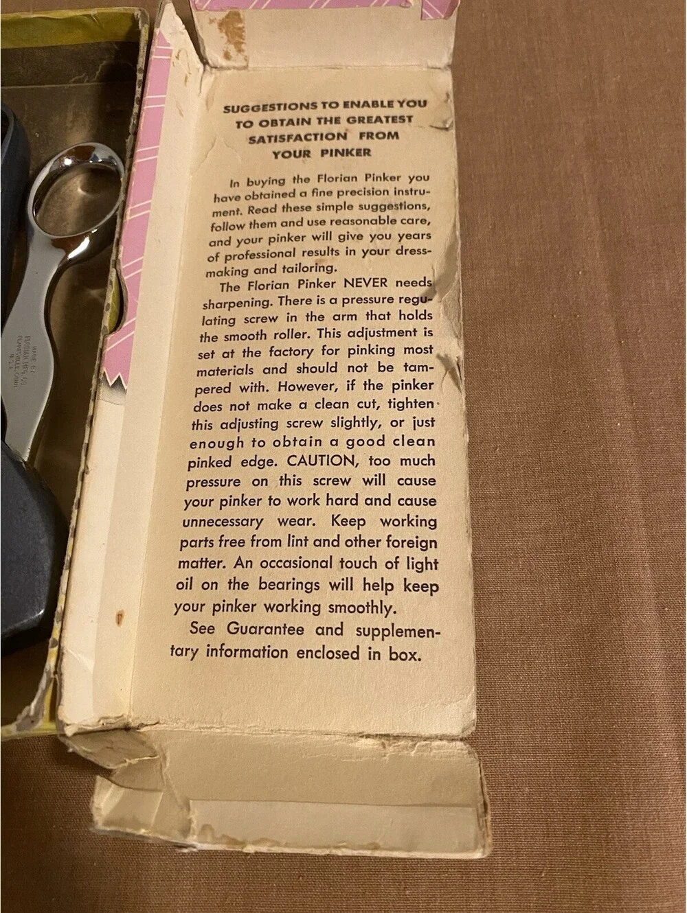 Vintage In Box Florian Pinker Pinking Shears- Made in USA 1930s: Dressmaker